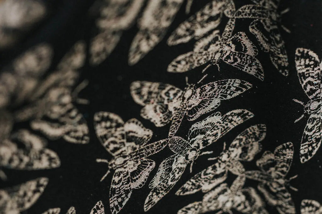 Baby Wrap, Jacquard Weave (65% cotton 35% silk) - QUEEN OF THE NIGHT - PAMINA - Woven Baby XS - 4   long_woven_wraps    #