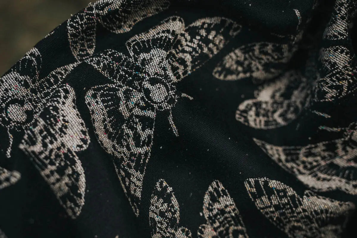 Baby Wrap, Jacquard Weave (65% cotton 35% silk) - QUEEN OF THE NIGHT - PAMINA - Woven Baby XS - 4   long_woven_wraps    #