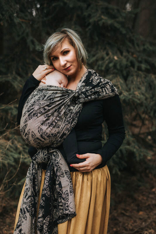 Baby Wrap, Jacquard Weave (65% cotton 35% silk) - QUEEN OF THE NIGHT - PAMINA