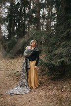 Baby Wrap, Jacquard Weave (65% cotton 35% silk) - QUEEN OF THE NIGHT - PAMINA - Woven Baby XS - 4   long_woven_wraps    #