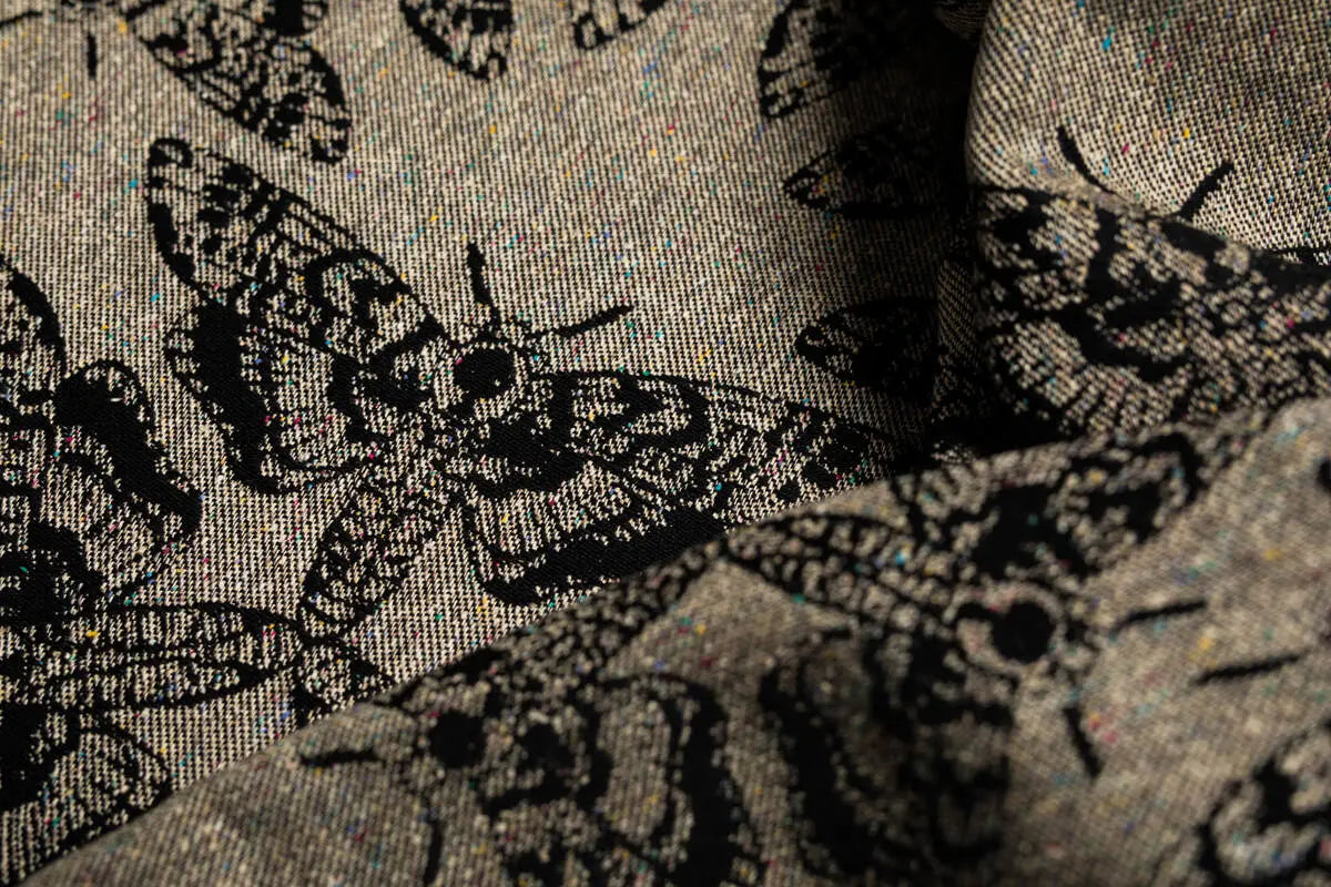 Ring Sling, Jacquard Weave, with gathered shoulder (65% cotton 35% silk) - QUEEN OF THE NIGHT - PAMINA - standard 1.8m - Woven Baby    ring_slings    #