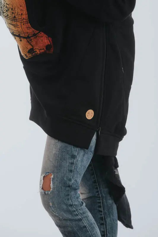Babywearing Sweatshirt 3.0 - Black with Symphony Rainbow Dark - Woven Baby 3XL   babywearing_sweatshirts    #