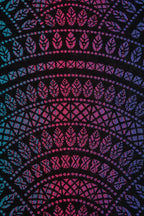 Baby Wrap, Jacquard Weave (60% cotton, 28% merino wool, 8% silk, 4% cashmere) - PEACOCK'S TAIL - BLACK OPAL - Woven Baby XS - 4   long_woven_wraps    #