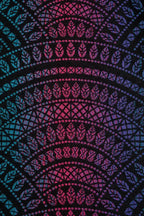 Baby Wrap, Jacquard Weave (60% cotton, 28% merino wool, 8% silk, 4% cashmere) - PEACOCK'S TAIL - BLACK OPAL - Woven Baby XS - 4   long_woven_wraps    #