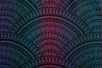 Baby Wrap, Jacquard Weave (60% cotton, 28% merino wool, 8% silk, 4% cashmere) - PEACOCK'S TAIL - BLACK OPAL - Woven Baby XS - 4   long_woven_wraps    #