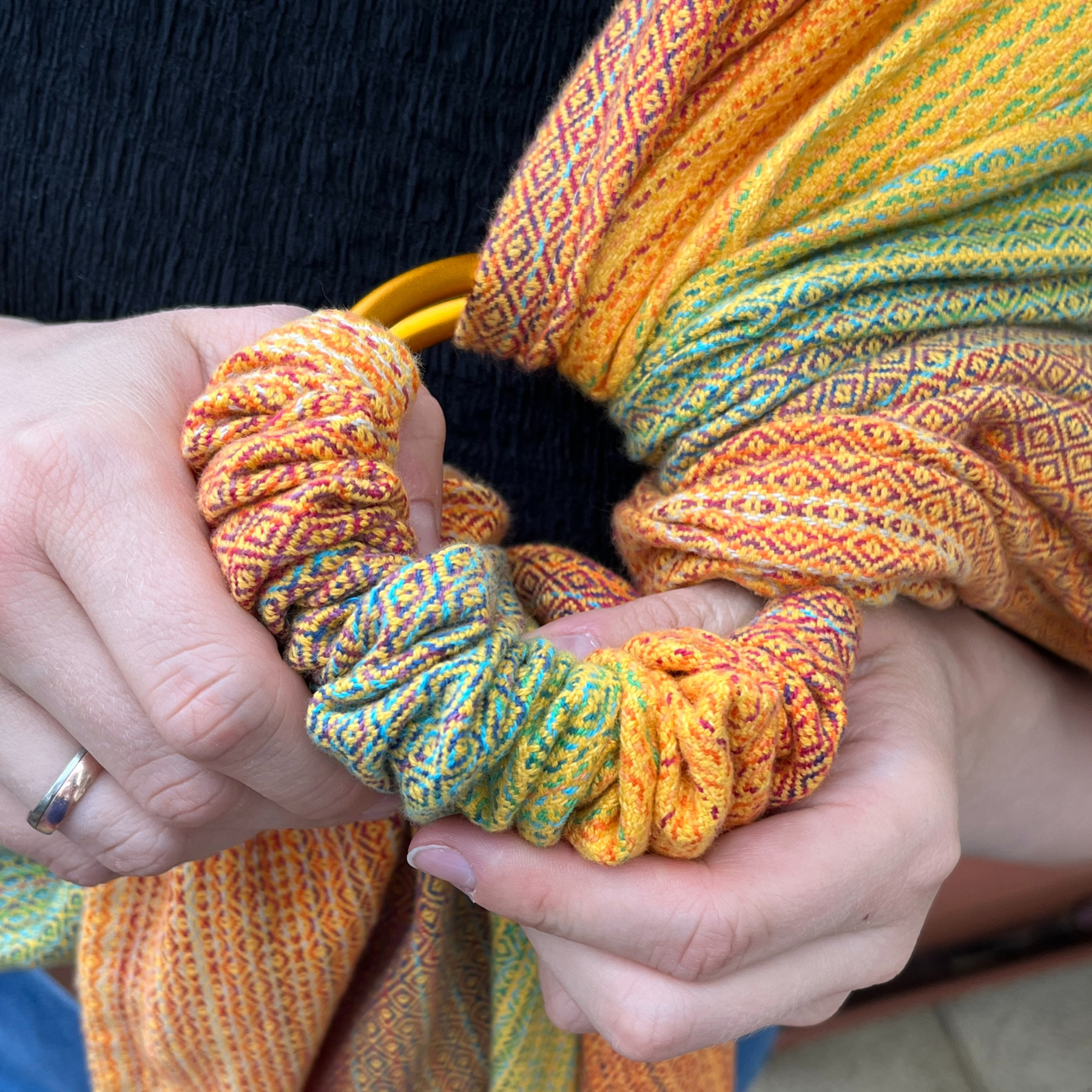 Ringsling Free Elf Fusion D'oro - double weft - Girasol - Woven Baby 1   Ring Sling    #