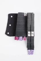 Drool Pads & Reach Straps Set, (60% cotton, 40% polyester) - LITTLE HERRINGBONE OMBRE GREY - Woven Baby    drool_pad    #