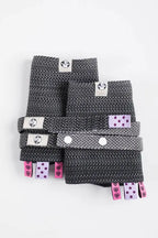 Drool Pads & Reach Straps Set, (60% cotton, 40% polyester) - LITTLE HERRINGBONE OMBRE GREY - Woven Baby    drool_pad    #