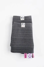 Drool Pads & Reach Straps Set, (60% cotton, 40% polyester) - LITTLE HERRINGBONE OMBRE GREY - Woven Baby    drool_pad    #