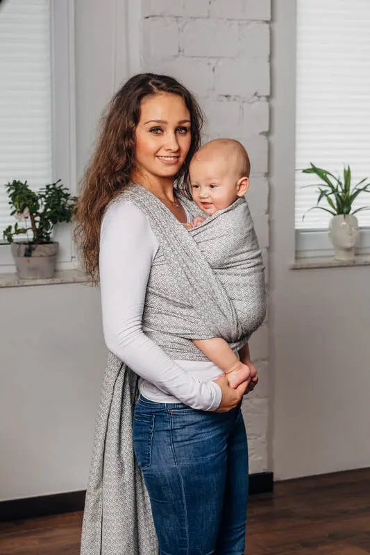 Baby Sling - LITTLE LOVE - LARVIKITE, Jacquard Weave, 100% cotton - Woven Baby S - 5   long_woven_wraps    #