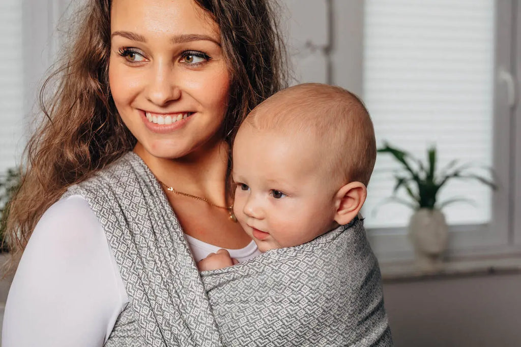 Baby Sling - LITTLE LOVE - LARVIKITE, Jacquard Weave, 100% cotton - Woven Baby S - 5   long_woven_wraps    #