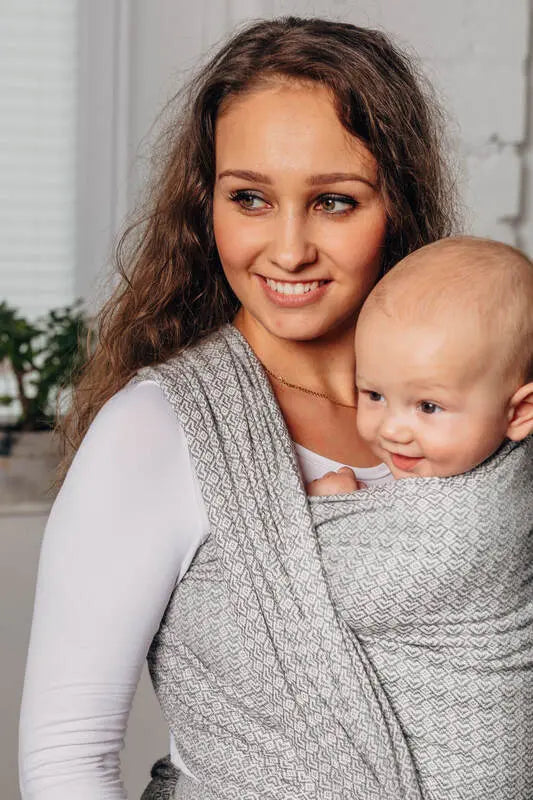 Baby Sling - LITTLE LOVE - LARVIKITE, Jacquard Weave, 100% cotton - Woven Baby S - 5   long_woven_wraps    #