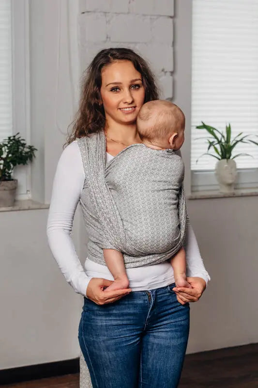 Baby Sling - LITTLE LOVE - LARVIKITE, Jacquard Weave, 100% cotton - Woven Baby S - 5   long_woven_wraps    #