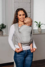 Baby Sling - LITTLE LOVE - LARVIKITE, Jacquard Weave, 100% cotton - Woven Baby S - 5   long_woven_wraps    #