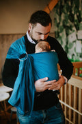 Ring Sling, Jacquard Weave (100% cotton), with gathered shoulder - LITTLE HERRINGBONE FADO - standard 1.8m (grade B)