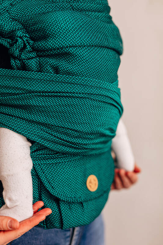 My First Baby Carrier - LennyHybrid Half Buckle, herringbone weave 100% cotton - EMERALD (grade B) - Woven Baby Standard   lenny_hybrid    #