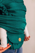 My First Baby Carrier - LennyHybrid Half Buckle, herringbone weave 100% cotton - EMERALD (grade B) - Woven Baby Standard   lenny_hybrid    #