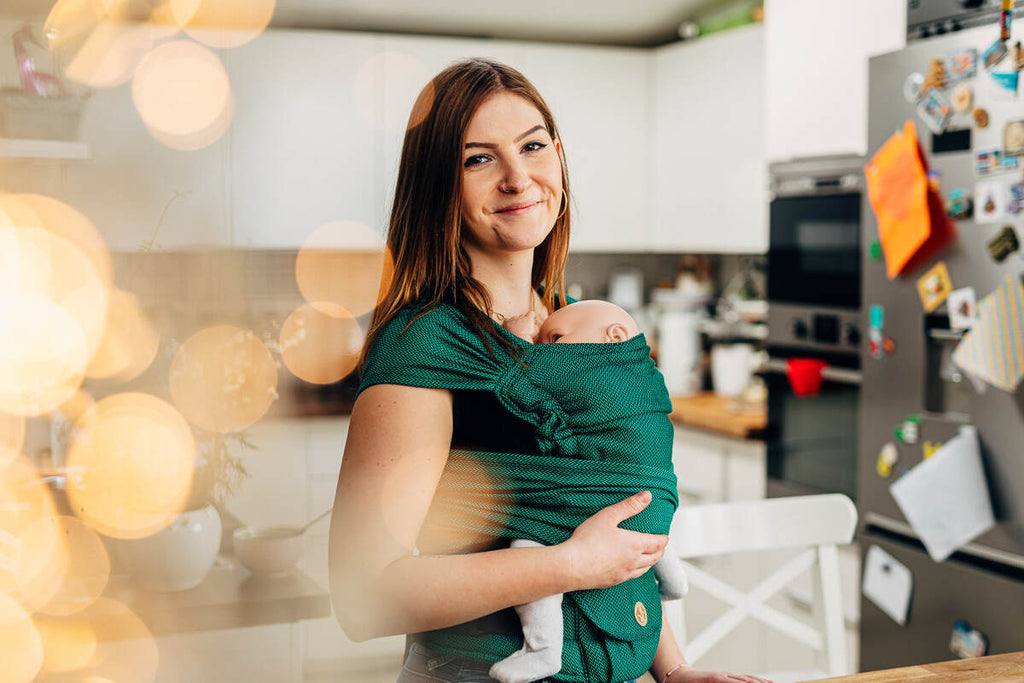 My First Baby Carrier - LennyHybrid Half Buckle, herringbone weave 100% cotton - EMERALD (grade B) - Woven Baby Standard   lenny_hybrid    #
