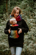 Babywearing Sweatshirt 3.0 - Black with Symphony Rainbow Dark - Woven Baby 3XL   babywearing_sweatshirts    #