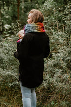 Babywearing Sweatshirt 3.0 - Black with Symphony Rainbow Dark - Woven Baby 3XL   babywearing_sweatshirts    #