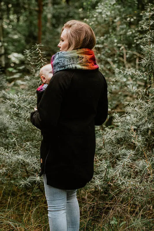 Babywearing Sweatshirt 3.0 - Black with Symphony Rainbow Dark - Woven Baby 3XL   babywearing_sweatshirts    #