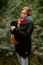 Babywearing Sweatshirt 3.0 - Black with Symphony Rainbow Dark - Woven Baby 3XL   babywearing_sweatshirts    #
