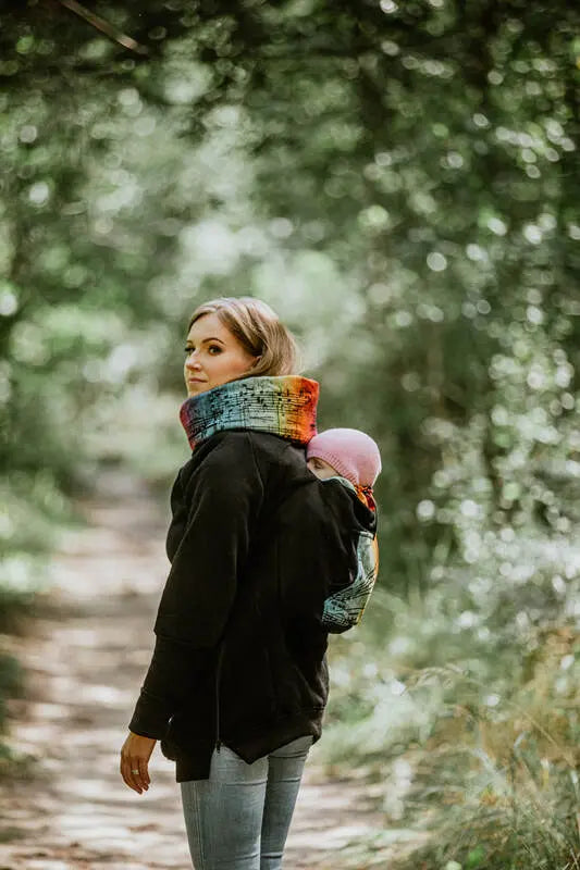 Babywearing Sweatshirt 3.0 - Black with Symphony Rainbow Dark - Woven Baby 3XL   babywearing_sweatshirts    #
