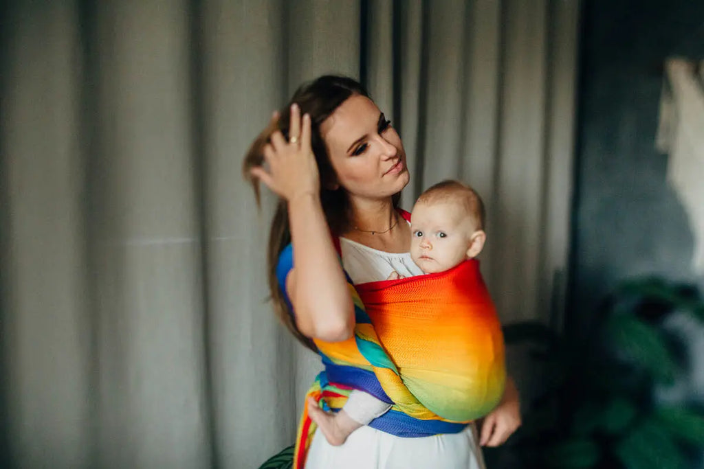 Baby Wrap, Jacquard Weave (100% cotton) - RAINBOW BABY - Woven Baby XS - 4   long_woven_wraps    #