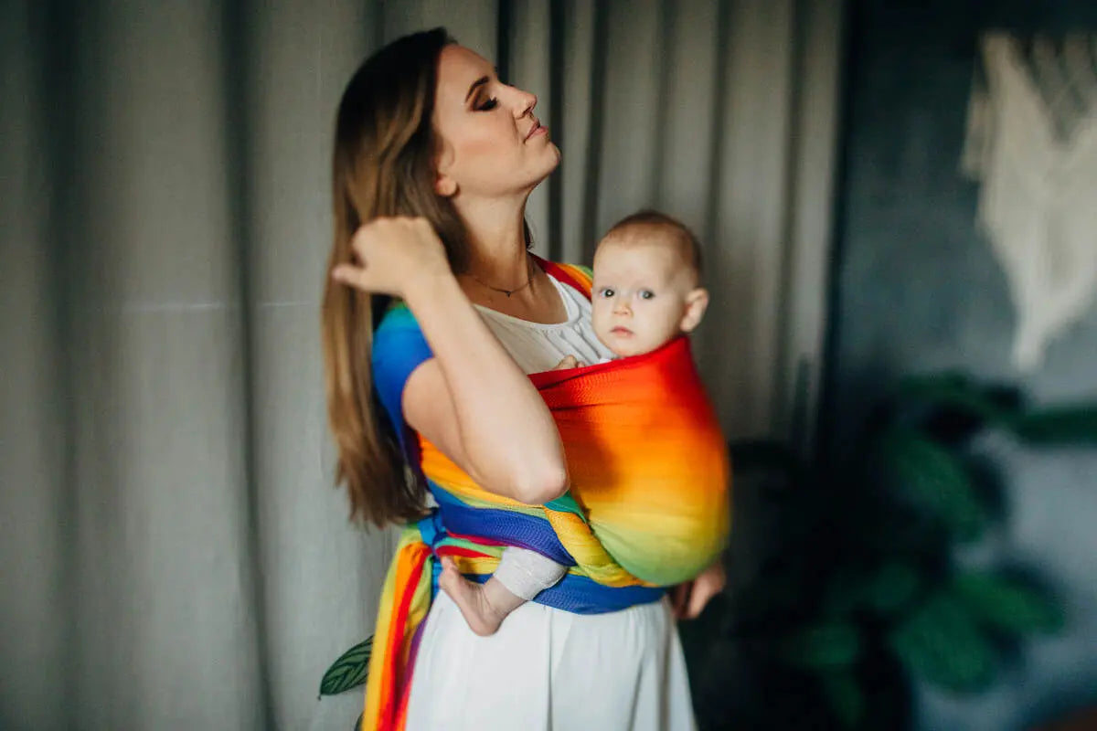 Baby Wrap, Jacquard Weave (100% cotton) - RAINBOW BABY - Woven Baby XS - 4   long_woven_wraps    #