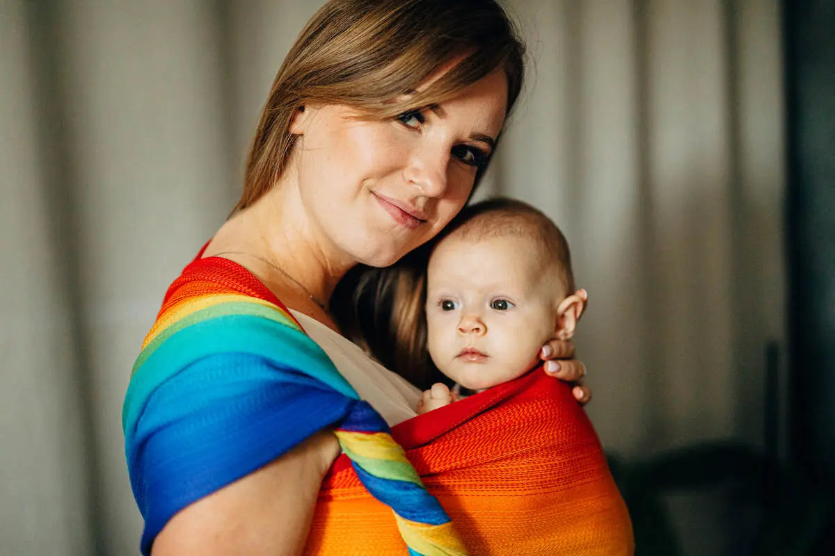 Baby Wrap, Jacquard Weave (100% cotton) - RAINBOW BABY - Woven Baby Size - L-Size - M-Size - S-Size - XL-Size - XS   long_woven_wraps    #
