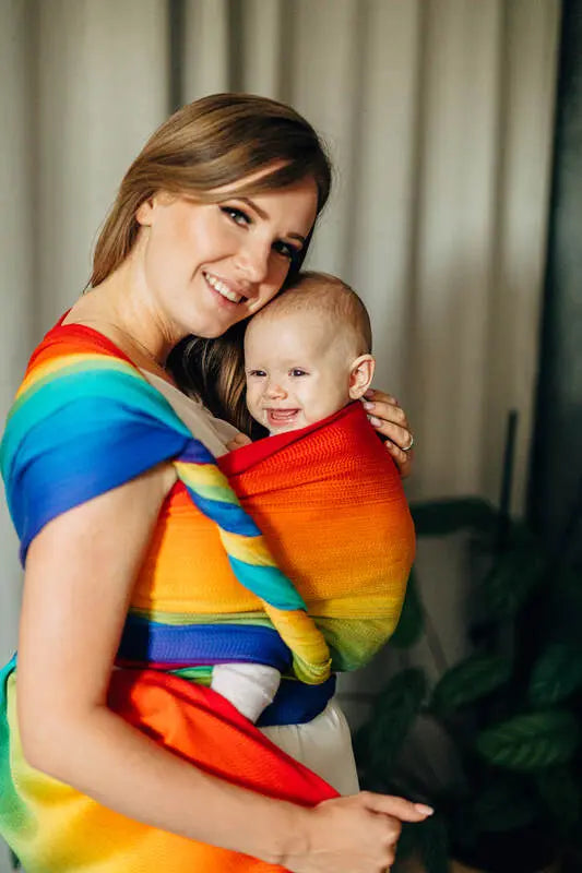 Baby Wrap, Jacquard Weave (100% cotton) - RAINBOW BABY (grade B) - Woven Baby Size - XS   long_woven_wraps    #