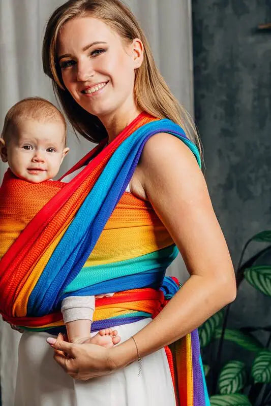 Baby Wrap, Jacquard Weave (100% cotton) - RAINBOW BABY (grade B) - Woven Baby XS - 4   long_woven_wraps    #
