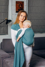 Ring Sling - LITTLE LOVE AMAZONITE - 100% Cotton - Jacquard Weave -  with gathered shoulder - standard 1.8m - Woven Baby    ring_slings    #