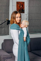 Ring Sling - LITTLE LOVE AMAZONITE - 100% Cotton - Jacquard Weave -  with gathered shoulder - standard 1.8m - Woven Baby    ring_slings    #