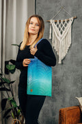 Shopping bag made of wrap fabric (100% cotton) - PEACOCK’S TAIL - FANTASY