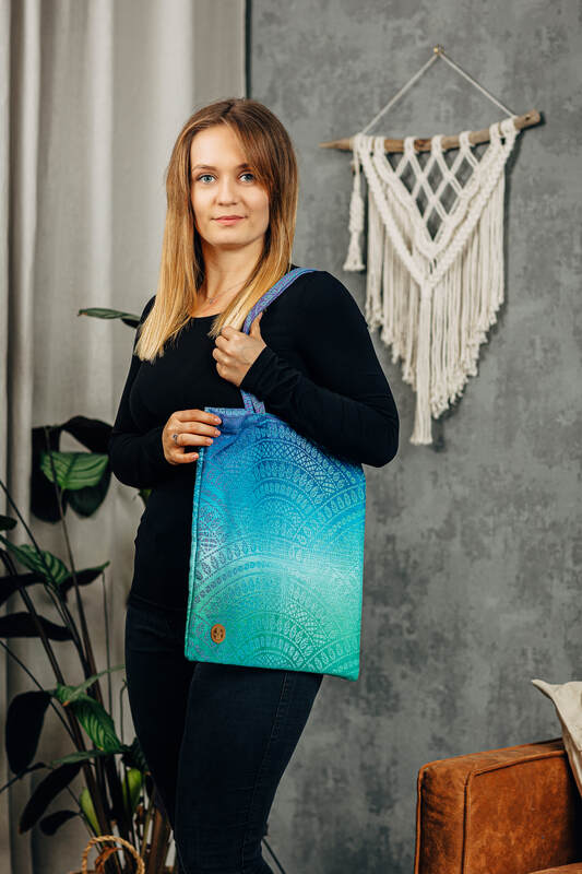 Shopping bag made of wrap fabric (100% cotton) - PEACOCK’S TAIL - FANTASY - Woven Baby Title - Default Title   all_bags    #