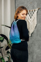 Sackpack made of wrap fabric (100% cotton) - PEACOCK’S TAIL - FANTASY - standard size 32cmx43cm - Woven Baby    sackpacks    #