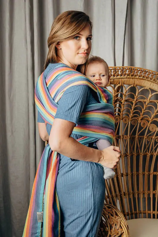 LennyHybrid Half Buckle Carrier, broken - twill weave 100% cotton - LUNA - Woven Baby Size - Standard   lenny_hybrid    #