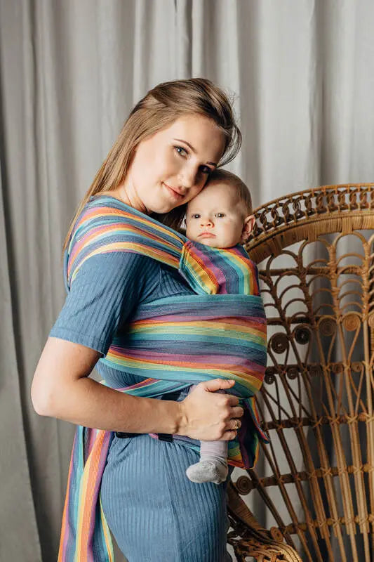 LennyHybrid Half Buckle Carrier, broken - twill weave 100% cotton - LUNA - Woven Baby Size - Standard   lenny_hybrid    #