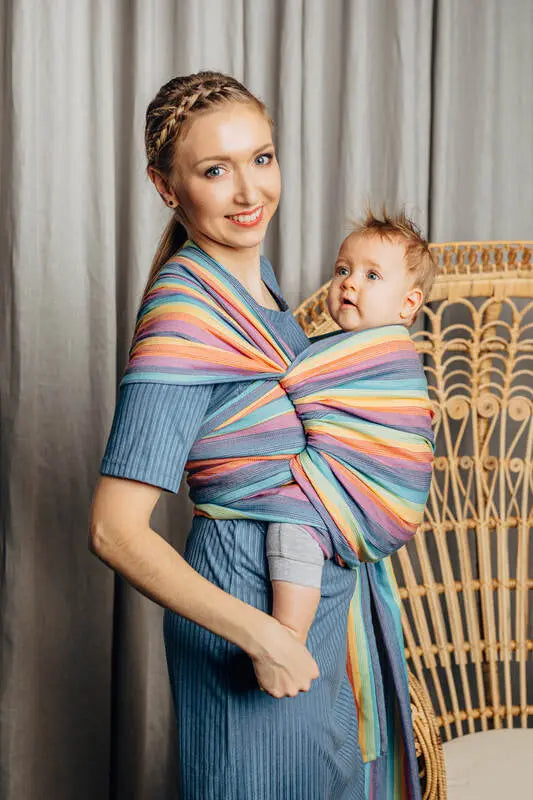 Baby Sling, Broken Twill Weave (100% Cotton) - LUNA - Woven Baby Size - XL-Size - XS   long_woven_wraps    #