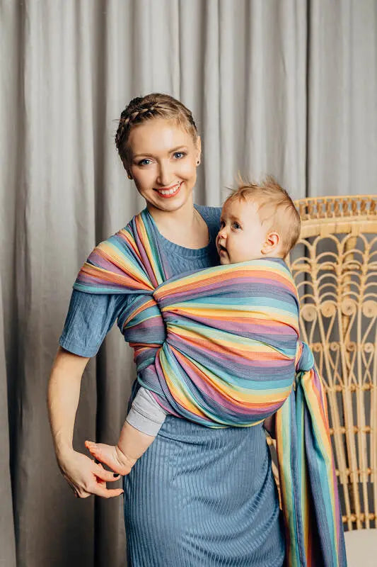 Baby Sling, Broken Twill Weave (100% Cotton) - LUNA - Woven Baby Size - XL-Size - XS   long_woven_wraps    #