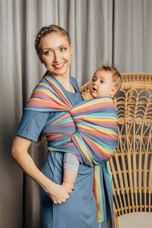 Baby Sling, Broken Twill Weave (100% Cotton) - LUNA - Woven Baby Size - XL-Size - XS   long_woven_wraps    #
