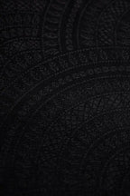 Ring Sling, Jacquard Weave (59% cotton, 41% merino wool), with gathered shoulder - PEACOCK'S TAIL - PITCH BLACK - standard 1.8m - Woven Baby    ring_slings    #