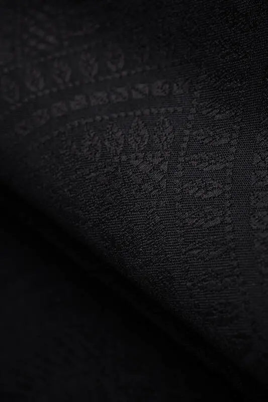 Lenny Buckle Onbuhimo PRO baby carrier, jacquard weave (59% cotton, 41% merino wool) - PEACOCK'S TAIL - PITCH BLACK - Woven Baby Preschool   buckle_onbu_pro_carriers    #