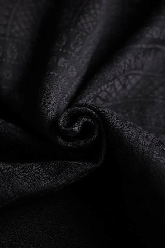 LennyPreschool Carrier, jacquard weave (59% cotton, 41% merino wool) - PEACOCK'S TAIL - PITCH BLACK - Woven Baby Preschool   lenny_preschool    #