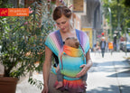 WrapMySol Rainbow Dreamer, recycled cotton, baby carrier: With buckle waist belt - Woven Baby Default Title       #