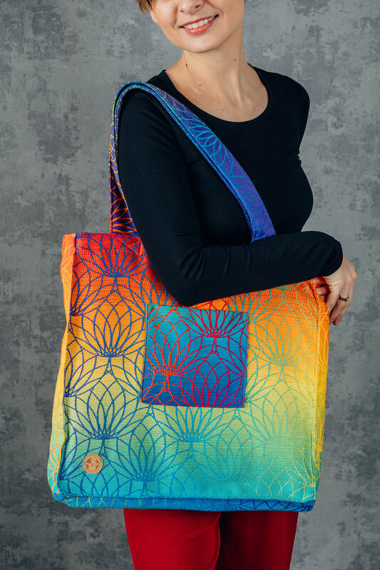 Shoulder bag made of wrap fabric (100% cotton) - RAINBOW LOTUS - standard size 37cmx37cm - Woven Baby Title - Default Title   all_bags    #