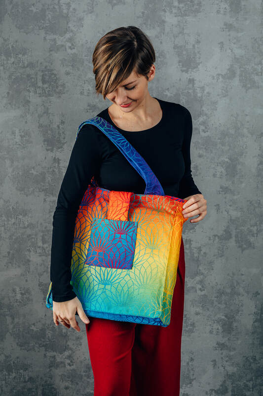 Shoulder bag made of wrap fabric (100% cotton) - RAINBOW LOTUS - standard size 37cmx37cm - Woven Baby Title - Default Title   all_bags    #