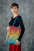 Shopping bag made of wrap fabric (100% cotton) - RAINBOW LOTUS