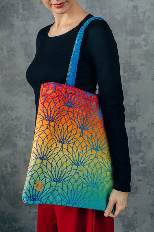 Shopping bag made of wrap fabric (100% cotton) - RAINBOW LOTUS - Woven Baby Title - Default Title   all_bags    #